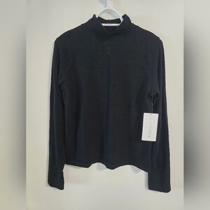 ATHLETA Black Turtleneck Sweater Sport Active Seamless Long Sleeve Size XL